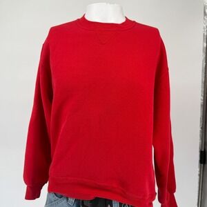Vintage Russell Athletic Crewneck Sweatshirt Red V-Stitch Pullover Mens Medium